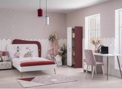 Moderne Kinderzimmer Garnitur Holz Möbel Kinderbett Schreibtisch Regal